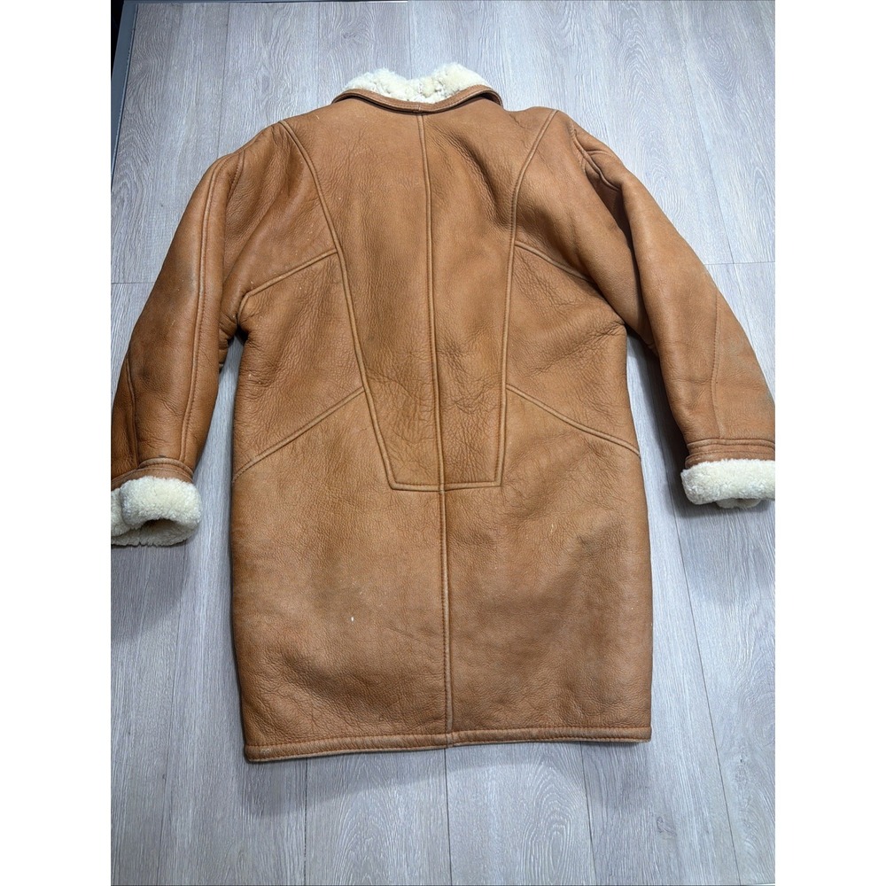 Vintage 1980's Sheepskin Shearling Long Coat Women's Small Hugo Buscati Rare!! - Picture 3 of 16